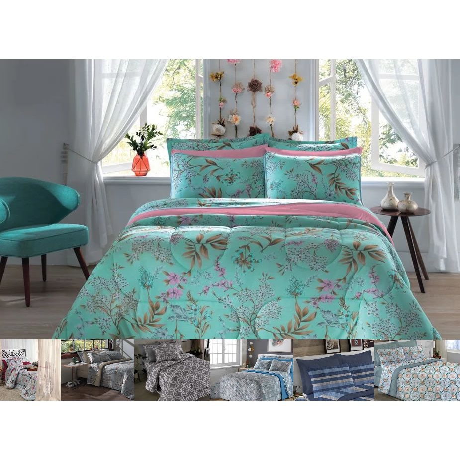 Jogo de Cama Casal 4 peças de Malha - lençol com elástico + lençol de cima + fronhas