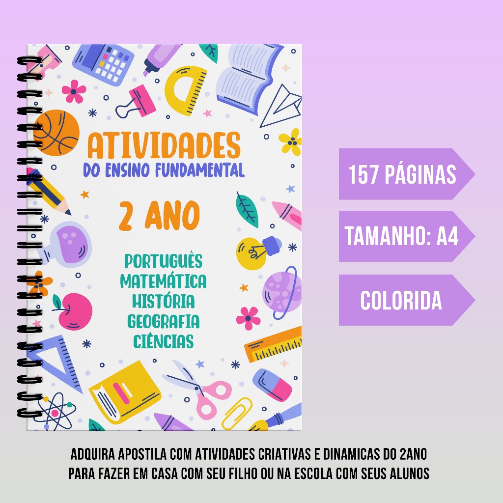 Apostila de atividades 2 Ano - Fundamental com lições criativas para fazer com seu filho