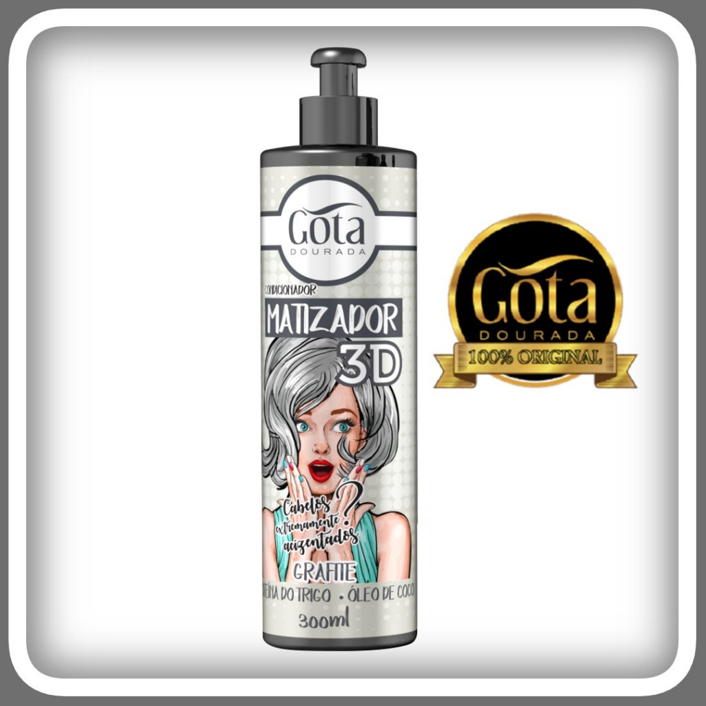 Condicionador Matizador Tonalizante 3D Grafite Gota Dourada 300ml em Oferta na Shopee