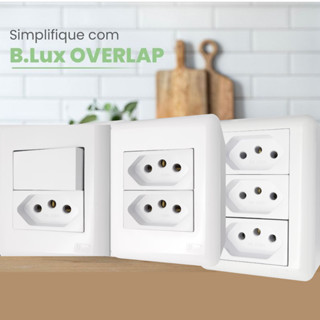 Conjunto Tomada e Interruptores 10a/20a Sobrepor Branca Sistema X Externa Blux Overlap em Oferta na Shopee