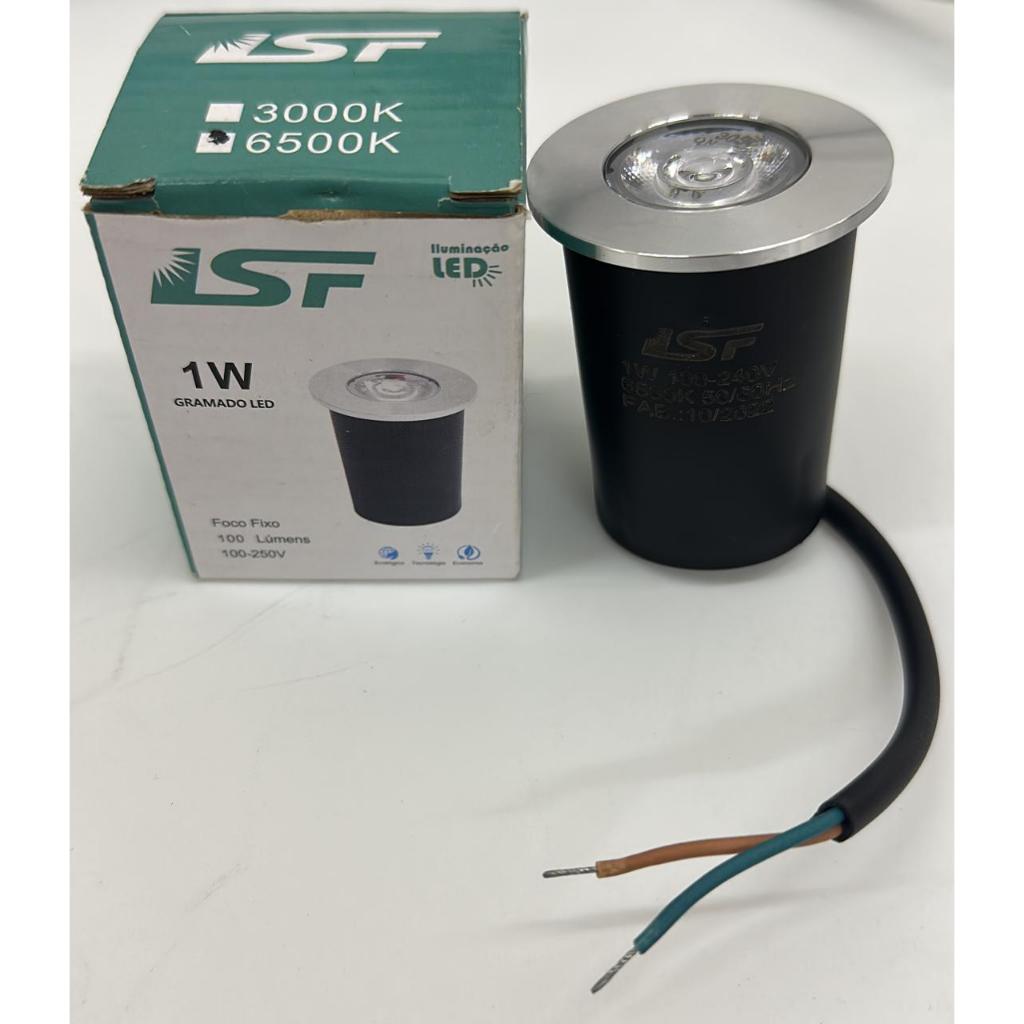 Balizador Spot LED 1W Inox IP67 | Luminária de Chão P/ Embutir Piso Jardim Deck