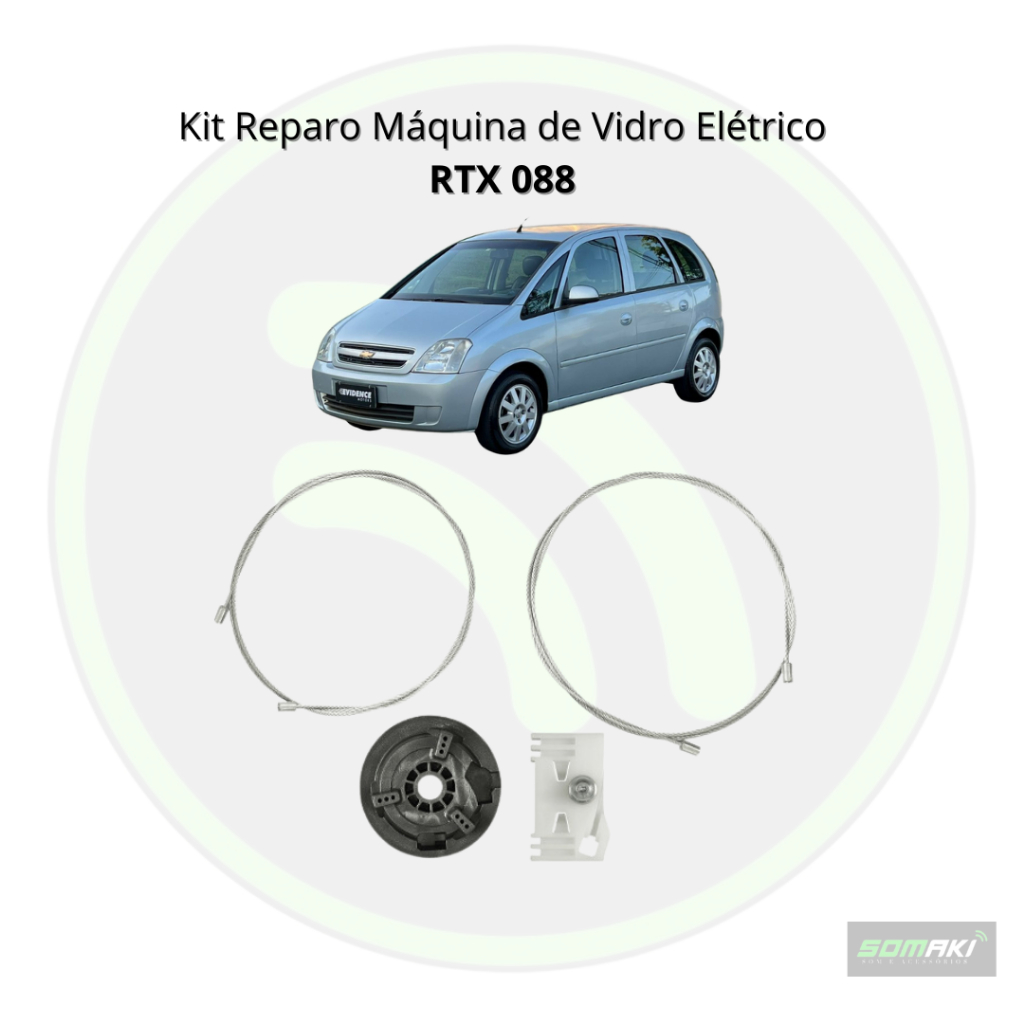 Kit Reparo Maquina de Vidro Eletrico Meriva Porta Traseira Lado Direito