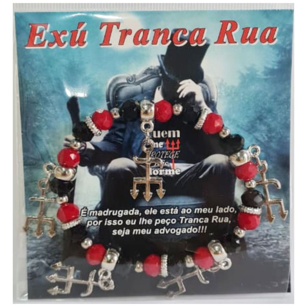 Pulseira Exú Tranca Rua - Umbanda  Candomblé - Orixá Entidade