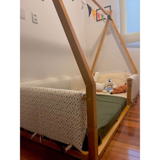 Protetor Grade de Mini Cama, Montessoriano Cama de solteiro acolchoadas cobertura para grade inteira em Oferta na Shopee