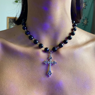 Colar de Cruz Gargantilha Cruz Aço Inox Aesthetic Choker Punk Gothic Pingente Estilo Vintage Alternativo Y2k Acessórios