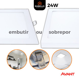 Painel Led 24w Quadrado Branco 6500K Avant Bivolt Plafon Luminária Ps