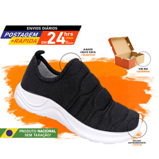 Tênis Infantil Unissex Preto Macio Moderno Versátil Sem Cadarço Leve Lindo Confortável em Oferta na Shopee