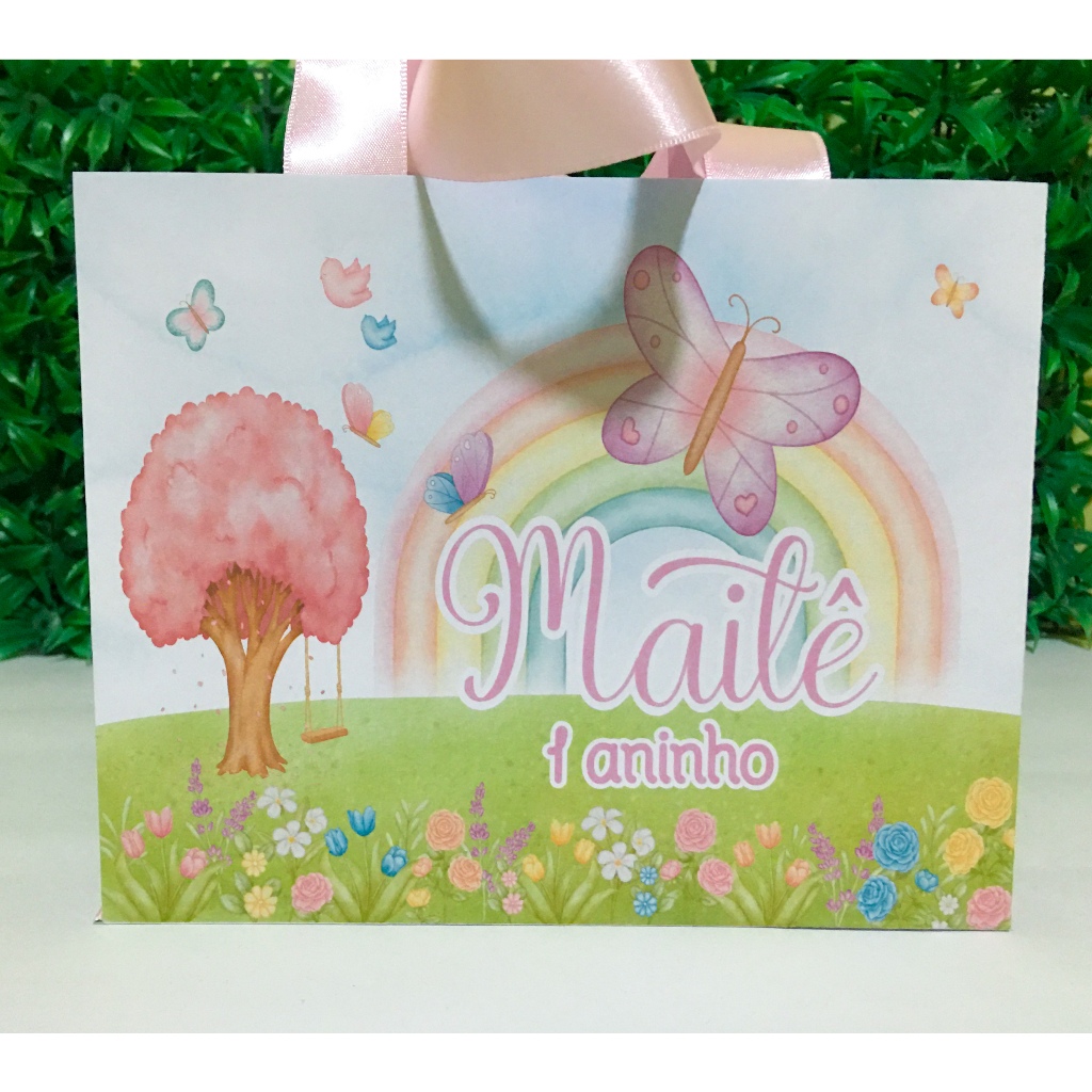 PEGUE E MONTE Sacolinha  Surpresa  Personalizada Jardim das borboletas / Jardim Encantado