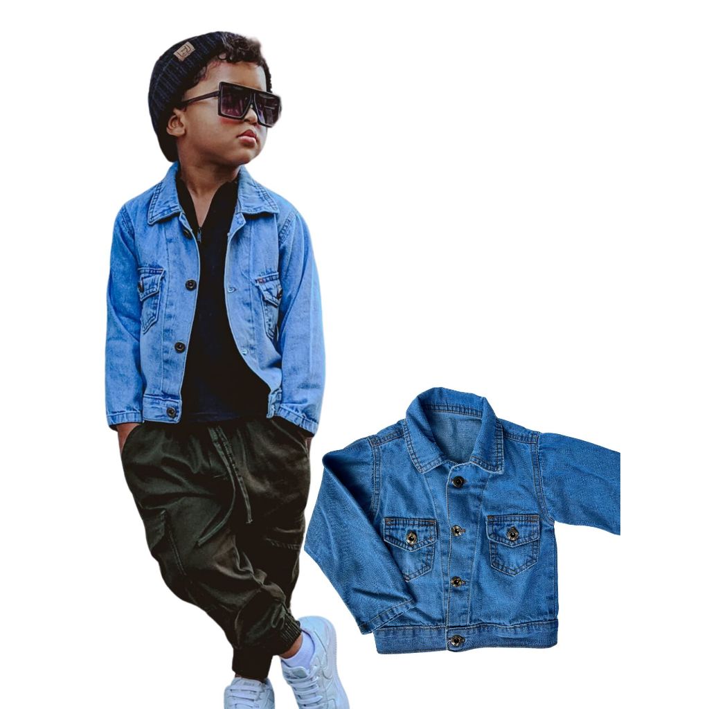 Jaqueta Infantil Menino 2 a 8 anos Jeans Leve e Super Prático Para Dia a Dia em Oferta na Shopee