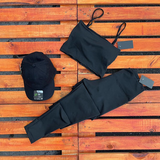 Conjunto Cropped De Alca Com Bojo + Legging Com Elastano ( Envio Imediato )