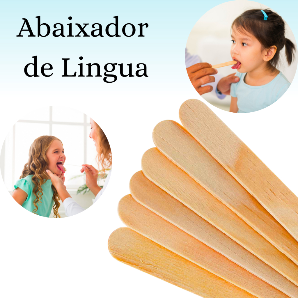 Palito de Madeira Abaixador de Lingua Profissional Medico Dentista 100 200 1000 2000 Unidades