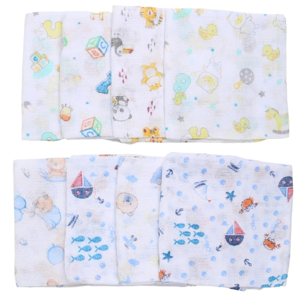 Kit 10 Fraldinha De Boca Pano Luxo Estampada Dupla 35x35cm Comum Pacote 100% Algodão