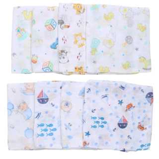 Kit 10 Fraldinha De Boca Pano Luxo Estampada Dupla 35x35cm Comum Pacote 100% Algodão em Oferta na Shopee