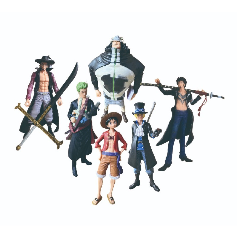 Boneco One Piece Boneco Luffy Roronoa Zoro Ace Dracule Mihawk Bartholomew Kuma Com Acessórios 18 cm Action Figure
