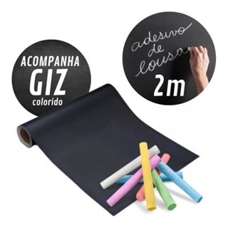Papel Adesivo De Parede Lousa Quadro Negro Preto Fosco 2 metros Com Giz em Oferta na Shopee