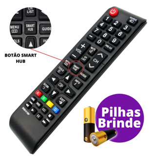 Controle TV Compatível Com Samsung Smart Hub com Pilhas