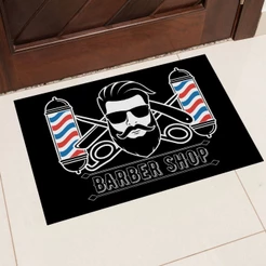 Tapete de Porta para Barbearia 40x60 Estampa Barber Shop