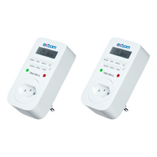 Kit 2 Timer Temporizador Digital Tomada 127v/220v 10a Bivolt Programável
