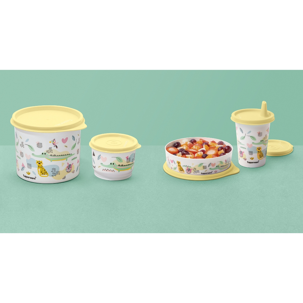 Tupper Mini (infantil) Tupperware -  Copinho/Copo com Bico 200ml - Redondinha 500ml - Potinho 140ml - Pratinho 500ml - Mamandeira 270ml