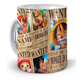 Monkey D. Luffy Caneca One Piece Wanted | Com Saquinho Para Caneca em Oferta na Shopee