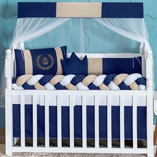 Kit Berço 11 Peças Padrão Americano Menino Slim Coroa Realeza Marinho Rei Padrão Americano em Oferta na Shopee