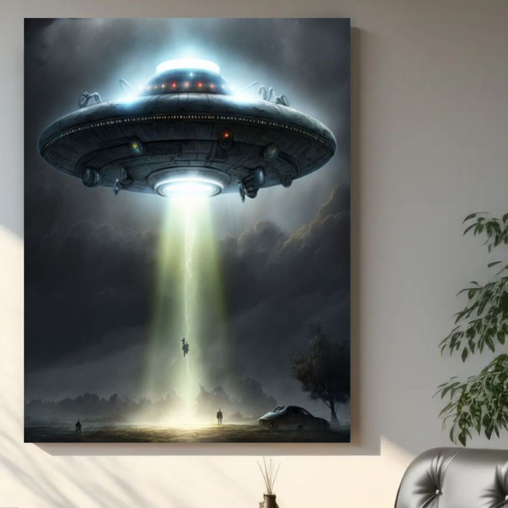 Quadros decorativos ovinis disco extraterrestres disco voador alienígenas para seu quarto gamer em Oferta na Shopee