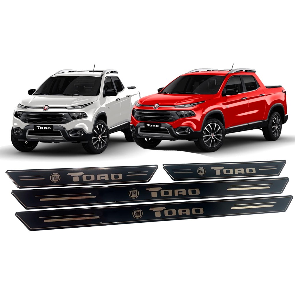 Soleira Adesivo Porta Para Fiat Toro 2016 até 2021 - Cor Preto ou Prata