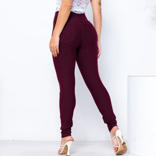 Calça Jeans Feminina Cintura Alto Skinny com lycra Elastano Bolso Cores