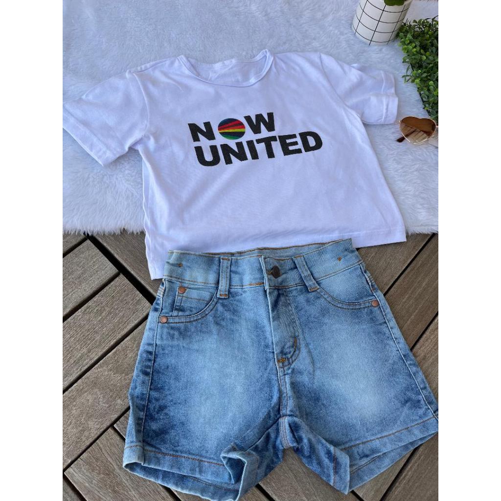 Conjunto Blusa Short feminino Now United Verão Fresquinho mais barato Chique Lindo Menina Criança Adolescente