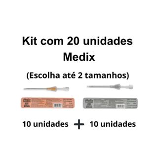 Kit Cateter Body Piercing Com 20 Unidades Medix (10 Unidades + 10 Unidades)