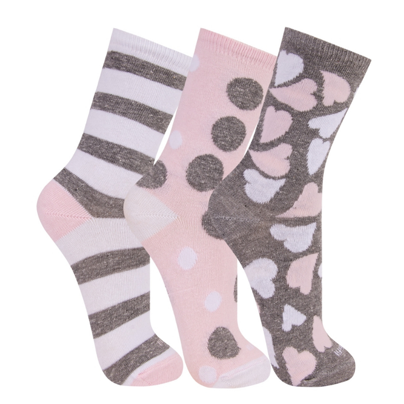 Kit 6 Pares Meia Algodão Cano Longo Moda Íntima Feminina Estampada