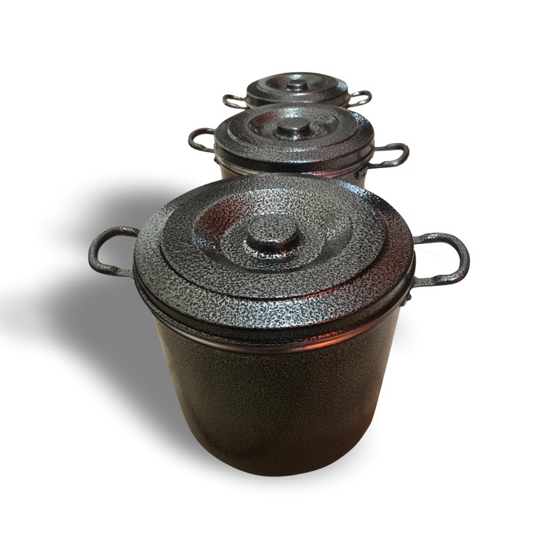 Jogo kit 3 Peças Conjunto Caldeirão Hotel craqueado Latão Linha Cerveja Aluminio  Reforçado Para Feijoada Caldos Sopas