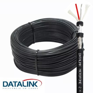 50 Metros Cabo Para Microfone Balanceado Estereo DMX - Datalink DLK - Cabo Profissional 2x0,30mm² 50M