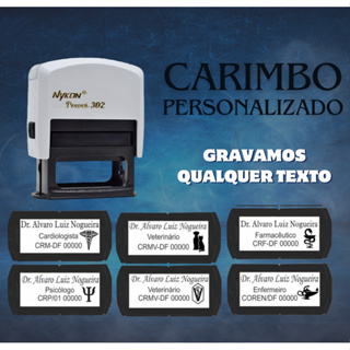 Carimbo Nykon 302 - PERSONALIZADO - Med. 14x38mm em Oferta na Shopee