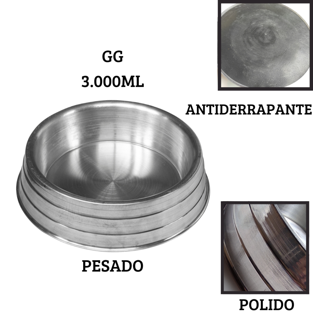 Comedouro Bebedouro Vasilha Alumínio Pesado Polido Ração Água Cachorro Pet em Oferta na Shopee