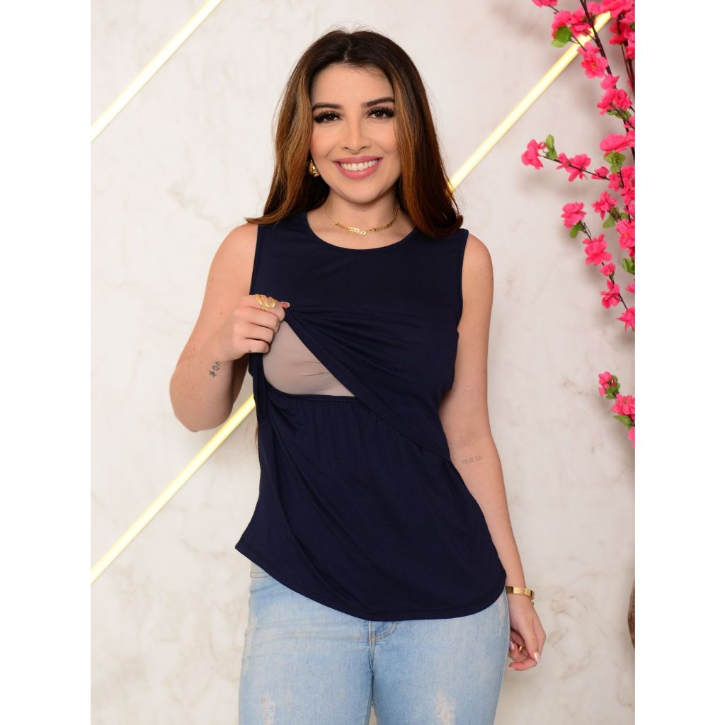 Regata amamentação blusa feminina maternidade t-shirt mãe leite gestante blusinha grávida viscolycra plus curve em Oferta na Shopee