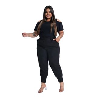 Calça Modelo Alfaiataria Cenoura Plus Size Moda Feminina Mulher Estilo Casual Básico Elegante em Oferta na Shopee