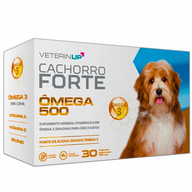 Omega 3 Cachorro Forte p/ Pelo e Derme e Imunidade caixa c/ 30 Comprimidos em Oferta na Shopee