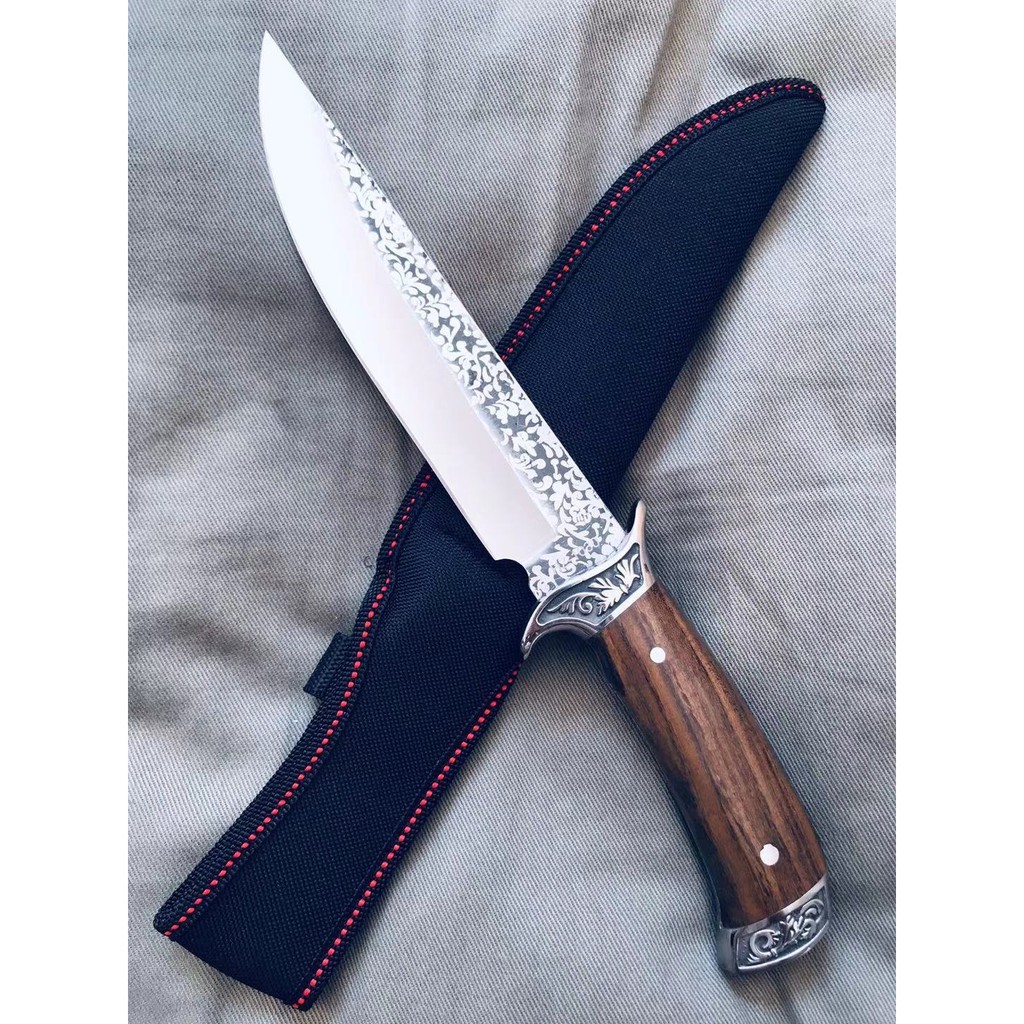 Faca De Churrasco Cozinha Full Tang Modelo Luxo + Bainha Nylon