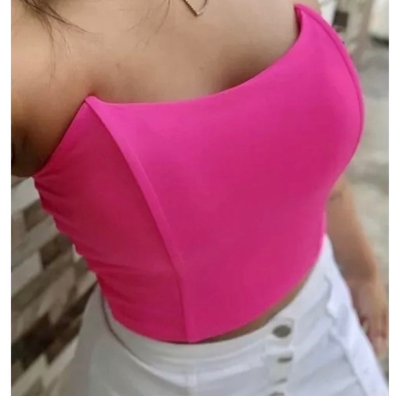 Cropped Feminino Corselet Morcego Tomara que Caia Sustentável.