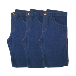 Kit 3 Calça Masculina Jeans Tradicional Reta Uniforme de Trabalho Masculino Azul Escuro