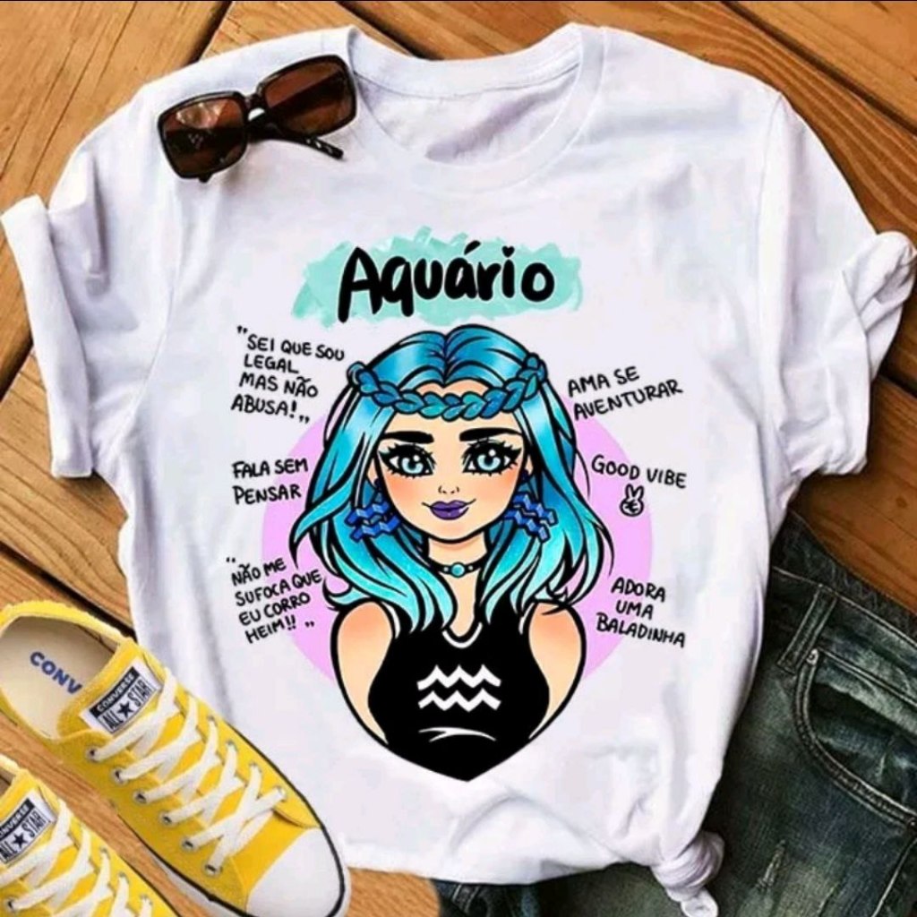 Imagem Blusa camiseta camisa t-shirt feminina signo todos os signos roupa feminina