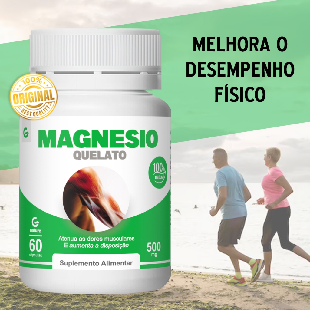 MAGNÉSIO QUELATO 500MG 60 CÁPSULAS GENATURE ORIGINAL