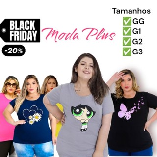 PROMOÇÃO DE CAMISETA PLUS SIZE MODA ATUALIZADA TAM UNICO