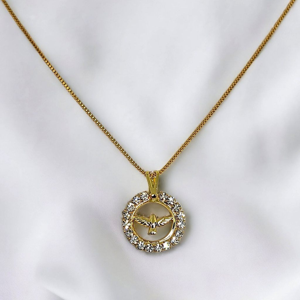 Corrente Divino Espírito Folheado Colar Religiosa De Pescoço em Oferta na Shopee