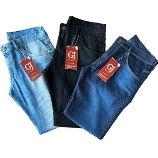 Kit 3 Calças Masculina Jeans Slim Fit Elastano