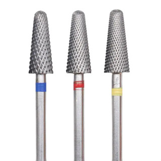 Broca de tungstênio cônica para acabamento, nivelamento, curvatura, formatos para unhas de gel, fibra