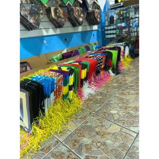 flexinhas / papagaio 35x35 c/ rabiola e barbela (pacote com 10 unid) em Oferta na Shopee