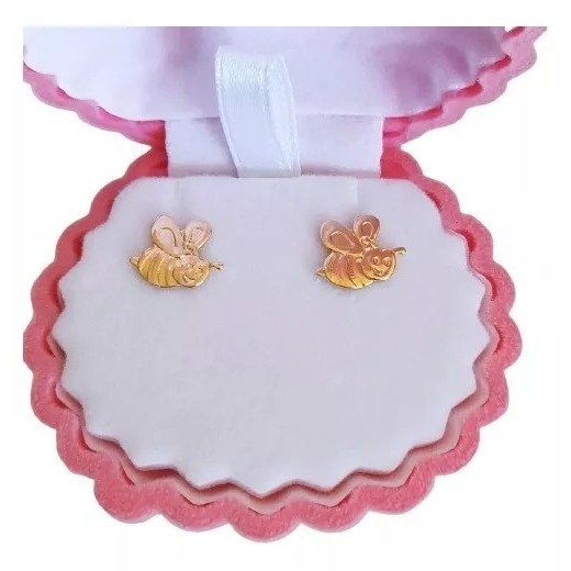 Brinco Abelha Infantil Brinco Abelhinha Para Menina banhado a ouro 18k