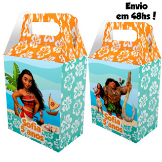 10, 20, 30 ou 40 caixa maleta personalizada moana kit festa de aniversário (envio rápido)